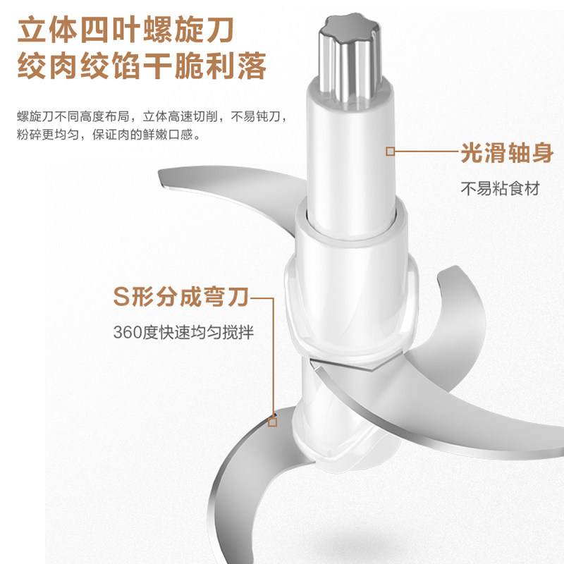 midea美的生活电器专卖店美的绞肉搅拌料理机不锈钢多功能家用自动小型打肉馅碎菜蒜蓉泥辣1