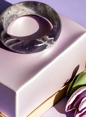 紫水晶手镯女款梦幻紫色紫玉晶镯子时尚饰品礼物