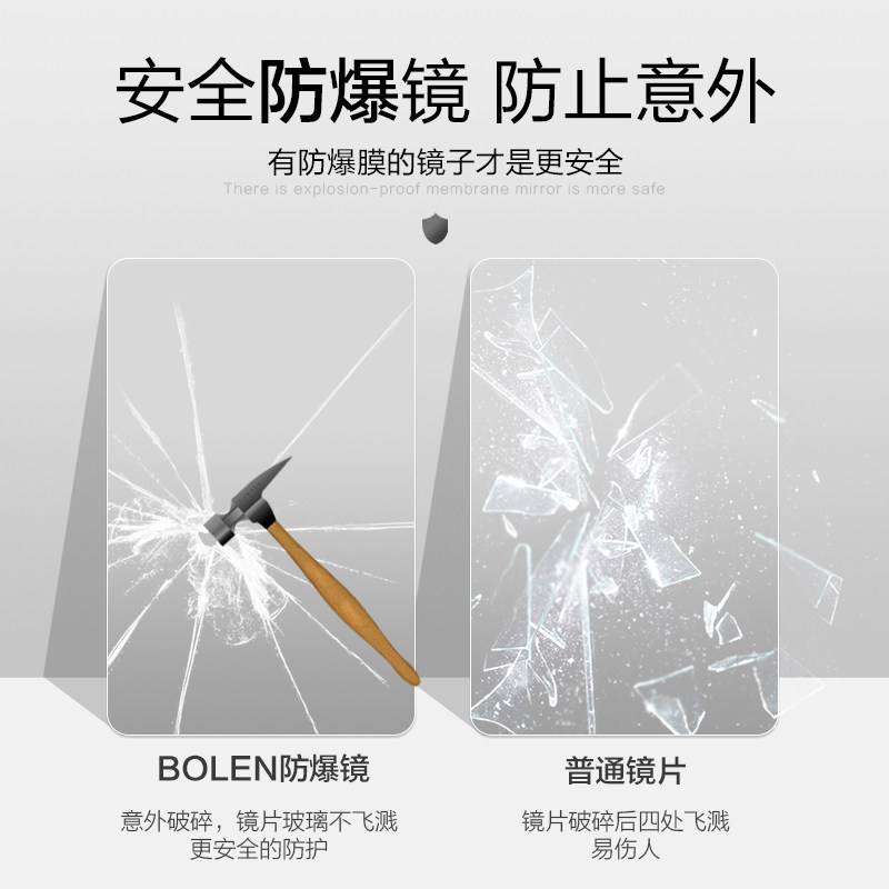 BOLEN铝合金圆角浴室镜洗漱台镜卫生间镜子壁挂墙卫浴化妆梳妆镜,淘宝优惠券,粉丝福利购,淘宝优惠卷