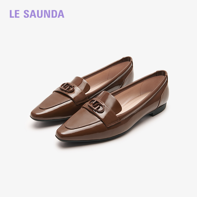 莱尔斯丹商场同款真皮时尚低跟尖头漆皮深口女单鞋00901,淘宝优惠券,粉丝福利购,淘宝优惠卷