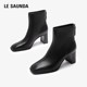 Laersdan 2024 new autumn and winter new shopping mall square toe thick heel high heel zipper fashion women's boots 4T65001
