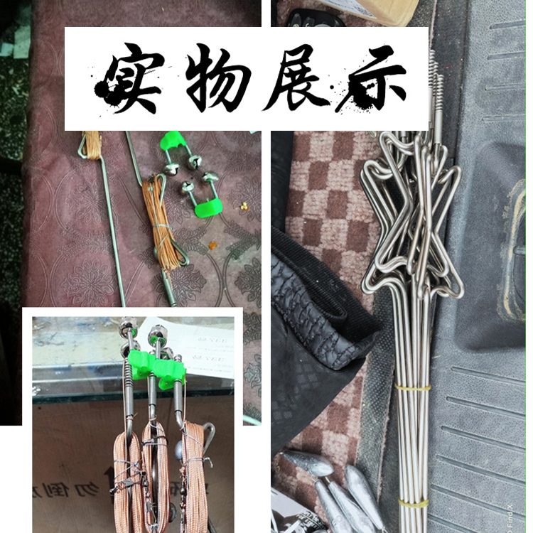 10g坠钓鱼神器自动钓鱼线组成品一体不锈钢弹簧手线地插黑鱼鲶鱼