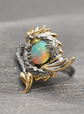 守护者巨龙戒指立体浮雕潮流霸气小众高级设计感个性独特尾戒配饰