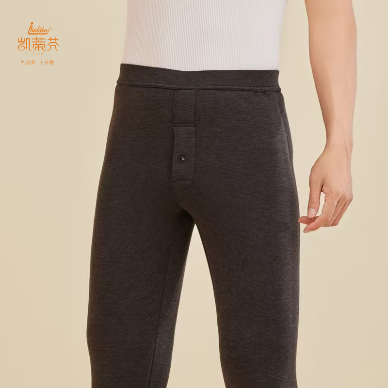 25凯蒂芬春秋5719男士高腰5721棉面复合羊毛裤中薄加绒保暖裤秋裤 - 图1