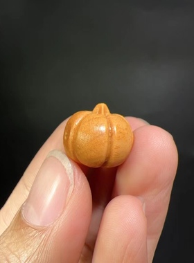 檀香木南瓜多妹左右通孔DIY配件好运招雕刻文玩diy串珠手串配饰件