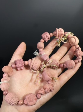 多宝血柏可爱卡通拉布布熊蛋糕手链宝雕刻等DIY文玩佛珠饰品配饰