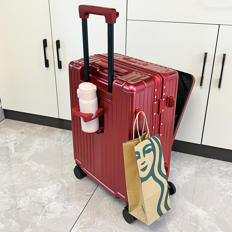 金登仕红色结婚陪嫁新娘女皮箱子 金登仕箱包旅行箱