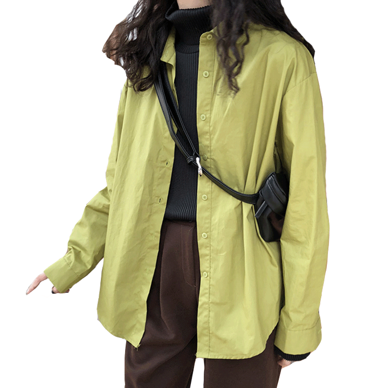 百思朵牛油果绿衬衫抹茶绿防晒衫 百思朵衬衫