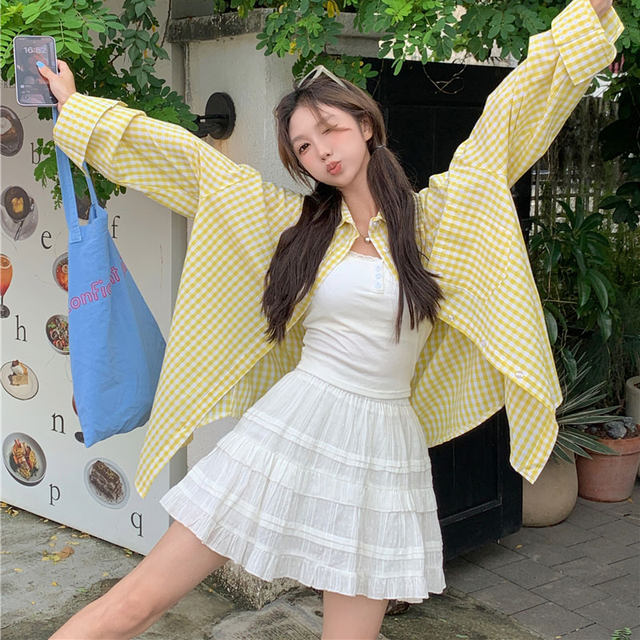 Dopamine Cardigan Long Sleeve Sun Protection Shirt Cream Yellow