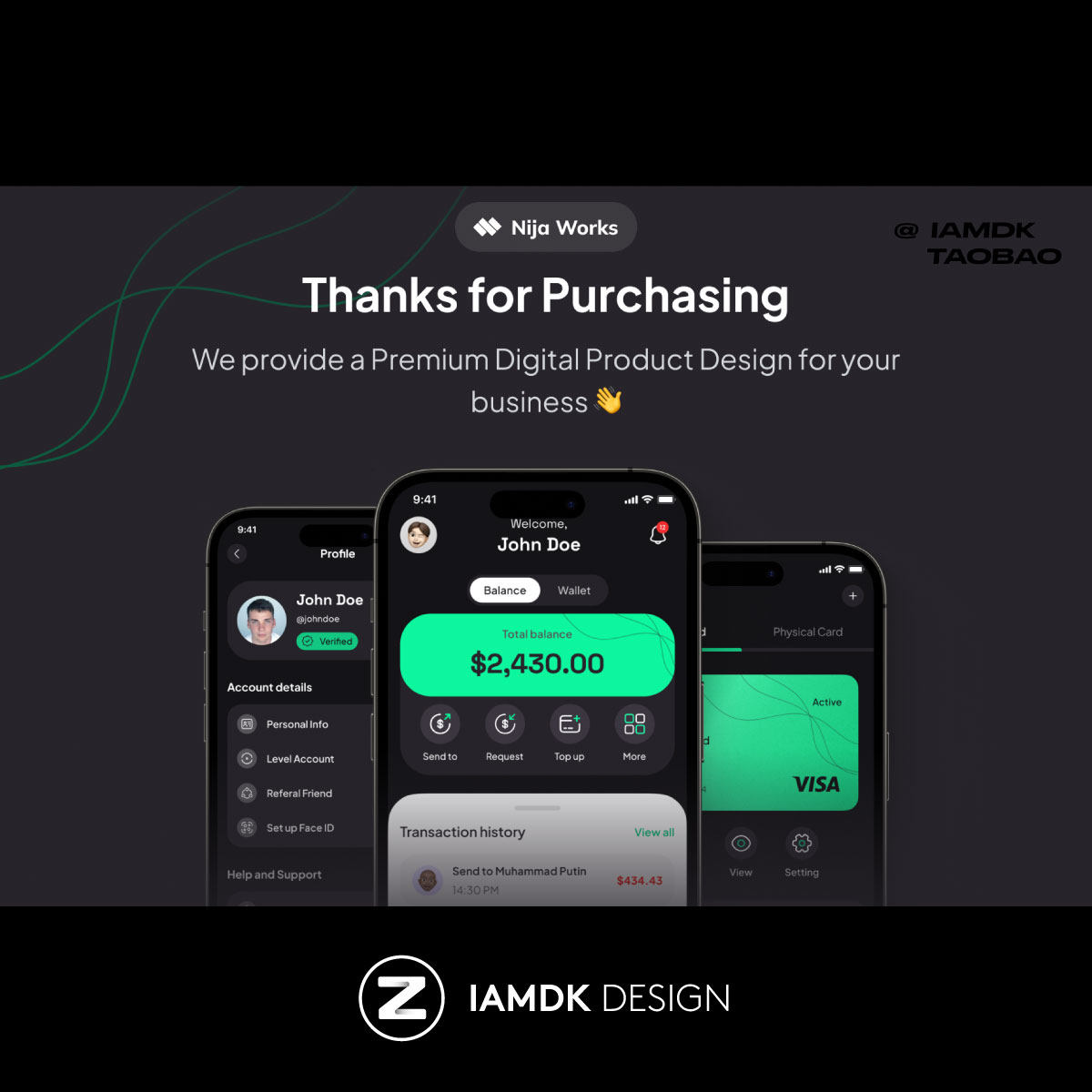 60+屏暗黑风数字银行电子钱包在线转账APP用户界面设计Figma模板