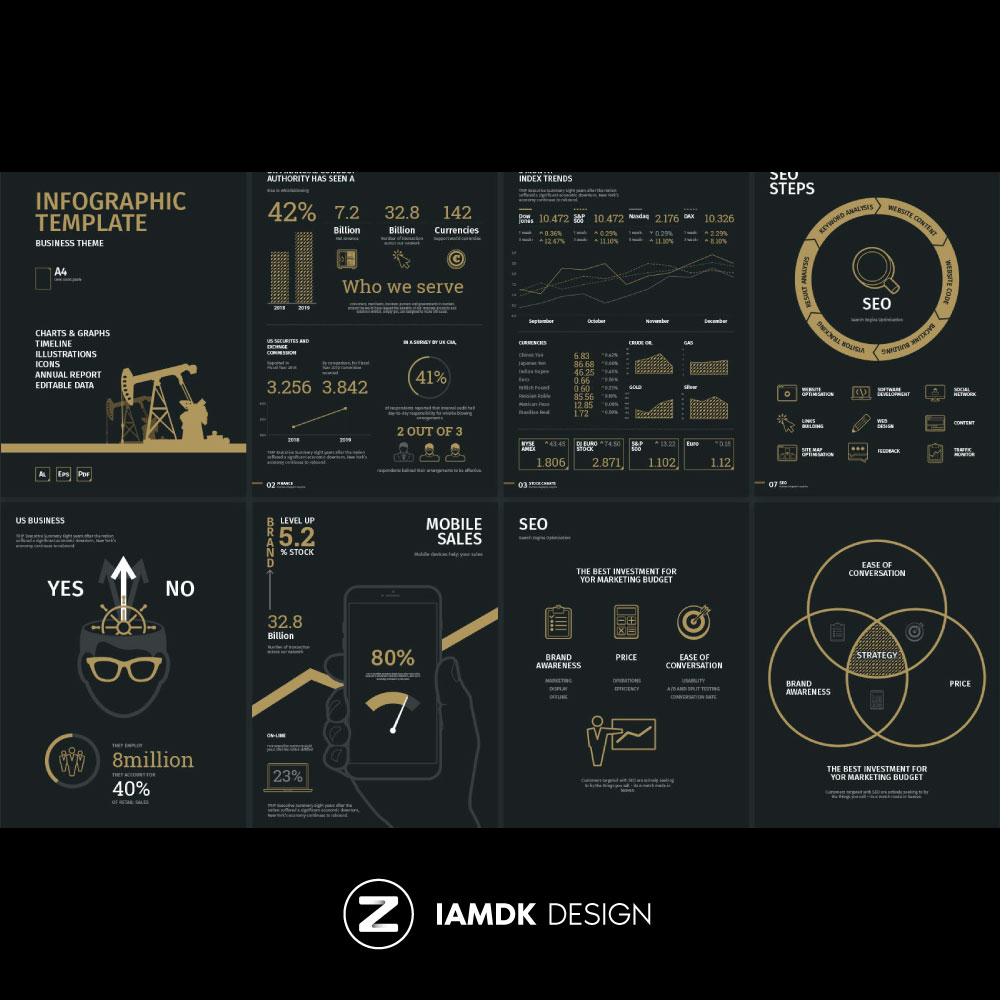 Business Infographics 商务信息数据图表AI矢量素材 G2020041001 - 图2