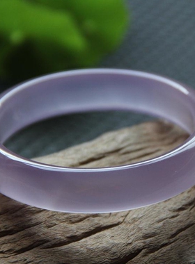 天然巴西紫罗兰玉髓手镯通透强荧光原色玛瑙镯子女手饰纯色送礼58