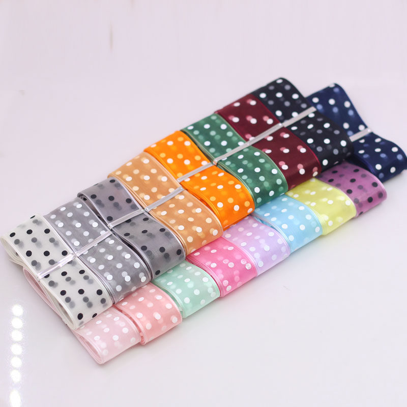 25mm印点韩纱彩色透明雪纺波点丝带diy发饰手工制作材料饰品配件,淘宝优惠券,粉丝福利购,淘宝优惠卷