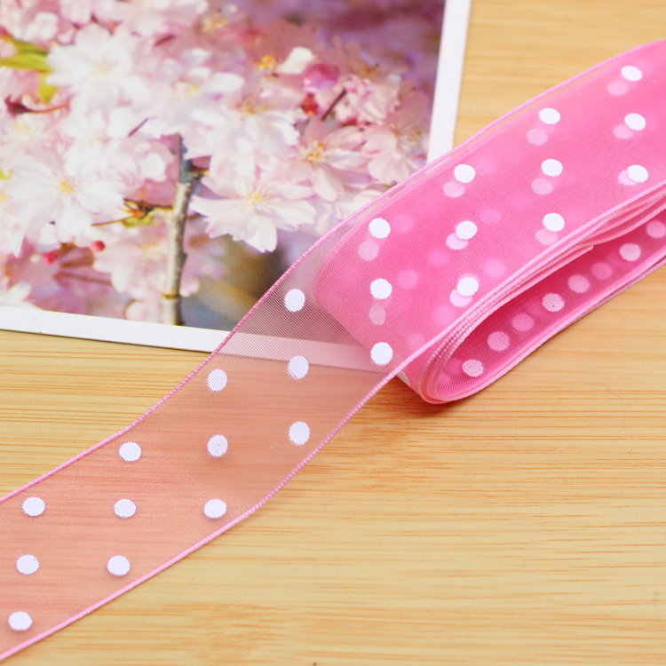 25mm印点韩纱彩色透明雪纺波点丝带diy发饰手工制作材料饰品配件,淘宝优惠券,粉丝福利购,淘宝优惠卷