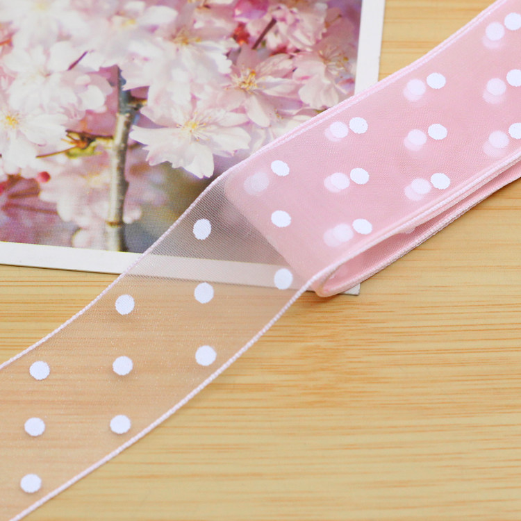 25mm印点韩纱彩色透明雪纺波点丝带diy发饰手工制作材料饰品配件,淘宝优惠券,粉丝福利购,淘宝优惠卷