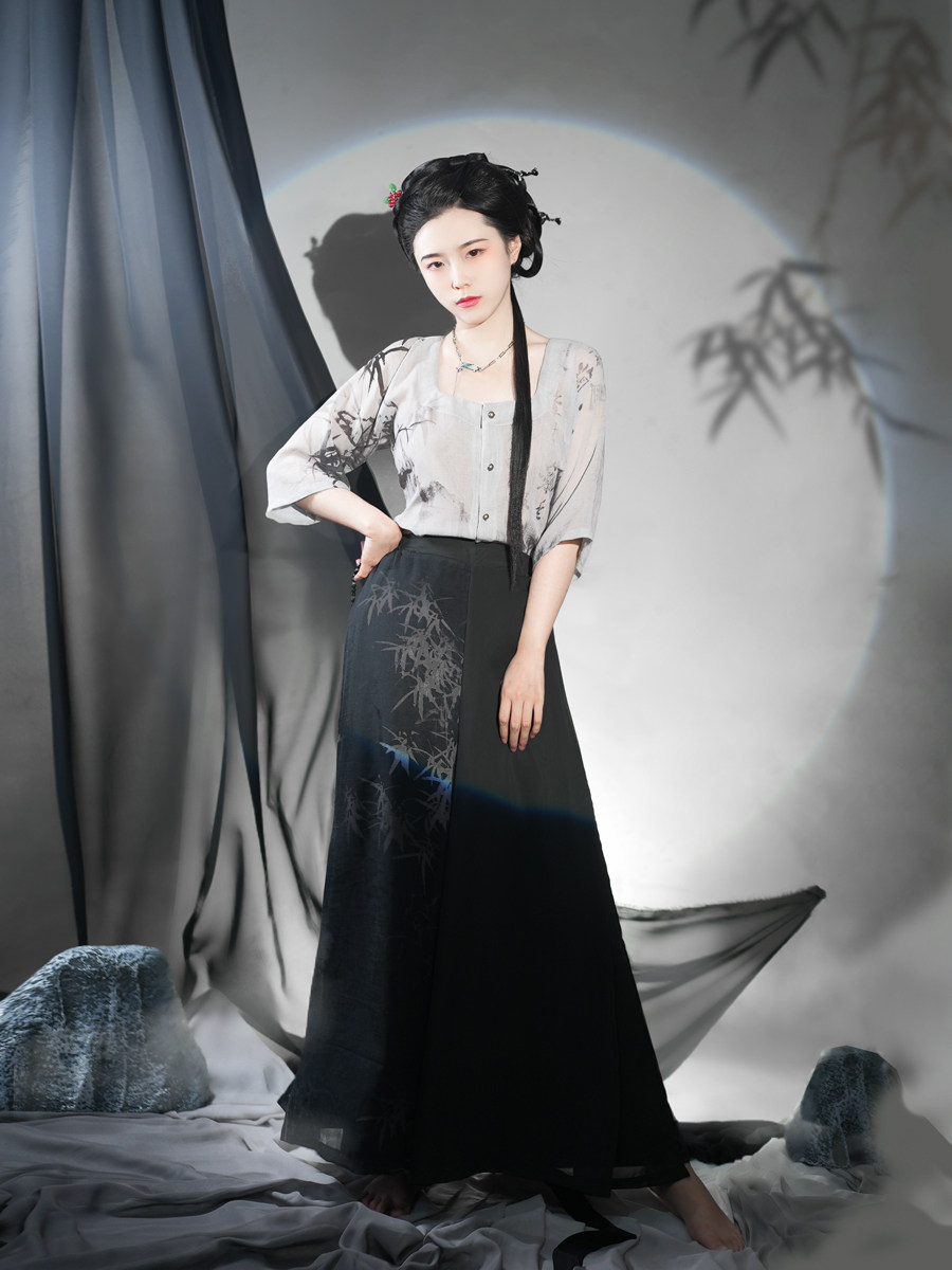 风雅司制原创墨竹隐书法上班汉服新中式国潮宋裤元素阔腿水墨男女,淘宝优惠券,粉丝福利购,淘宝优惠卷