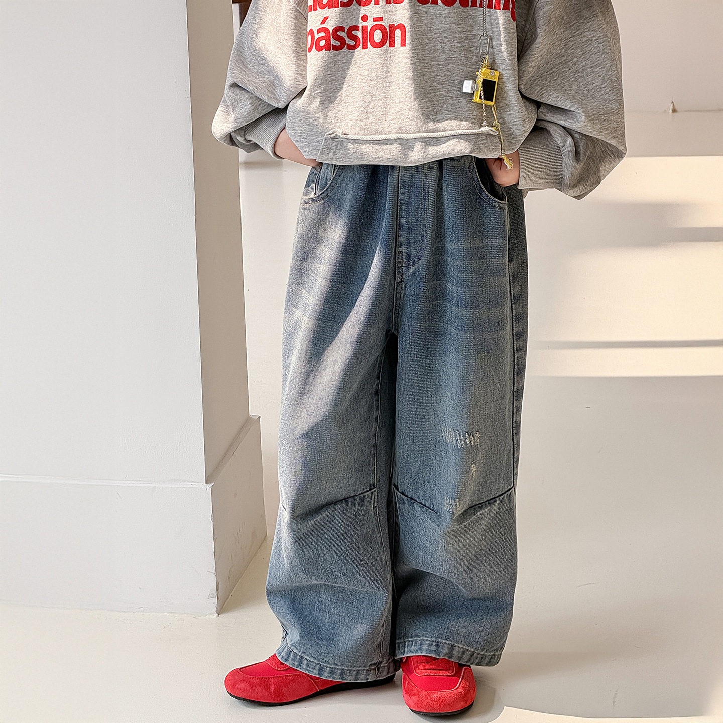 棉小铺男童牛仔裤儿童春季韩版2026新款简潮宽松直筒童装休闲裤子,淘宝优惠券,粉丝福利购,淘宝优惠卷