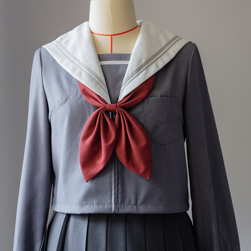 宫女校服COS服JK水手服浅灰色PJSK日系子母襟水色襟线白色短袖,淘宝优惠券,粉丝福利购,淘宝优惠卷