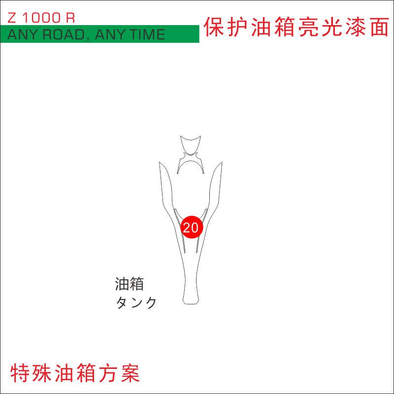 适用川崎Z1000r改装摩托车油箱贴防滑大灯仪表贴汽车透明保护膜-图1