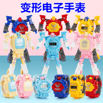Children Electronic Toys Deformation Watch Fun Deformation Robot Electronic Watch Twist Egg Machine Kindergarten Gift