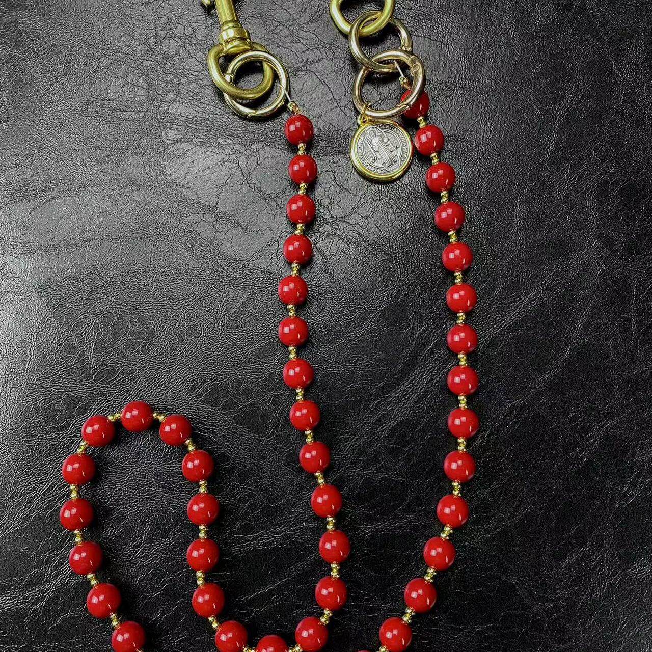 CG福利 青春版纯铜红玛瑙裤链 erd风格裤链 小众设计潮流穿搭饰品