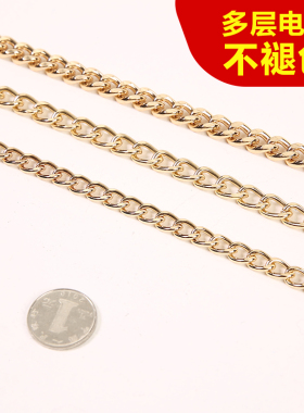 斜挎宽肩带不掉色金属链条