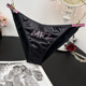 European and American large size women's underwear, light and breathable, colorful silver edge, flash diamond, medium and low waist, hip-covering cotton briefs, women's light luxury