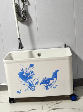 荷花鱼青花瓷水移画餐桌玻璃瓷砖