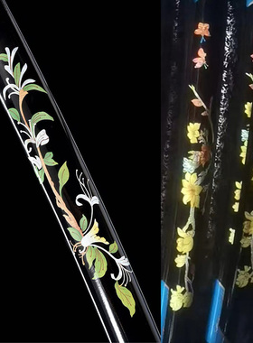 中式花鸟螺钿贴纸抽屉刀鞘镇尺