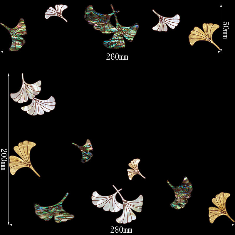 4638.8银杏叶古筝乐器贝雕水移画中式家具漆器茶盘托盘螺钿贴纸,淘宝优惠券,粉丝福利购,淘宝优惠卷