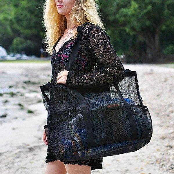 Beach bag storage bag swimming large capacity mesh bag washing