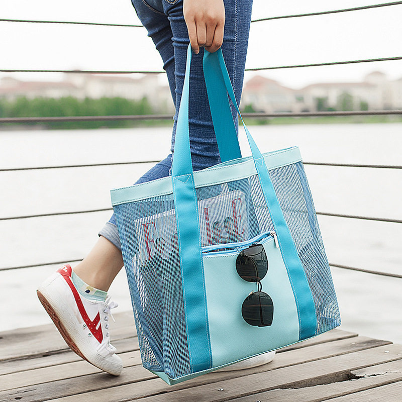 Beach bag storage bag swimming large capacity mesh bag washing