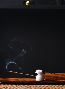 渔翁垂钓点香器缅花陶瓷千山鸟飞绝 万径人踪灭 孤舟意境香器
