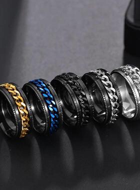 Cool Stainless Steel Rotatable Men Ring High Quality Spinner