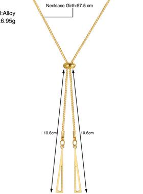 necklace women跨境希音爆款项炼女ins长款金属风几何抽拉项炼女