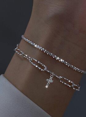 2 pieces bracelet set波光粼粼手炼女ins小众设计轻奢手炼2件套