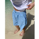 R1DGE夏季新款蓝色条纹短裤男女抽绳沙滩宽松阔腿休闲百搭五分裤