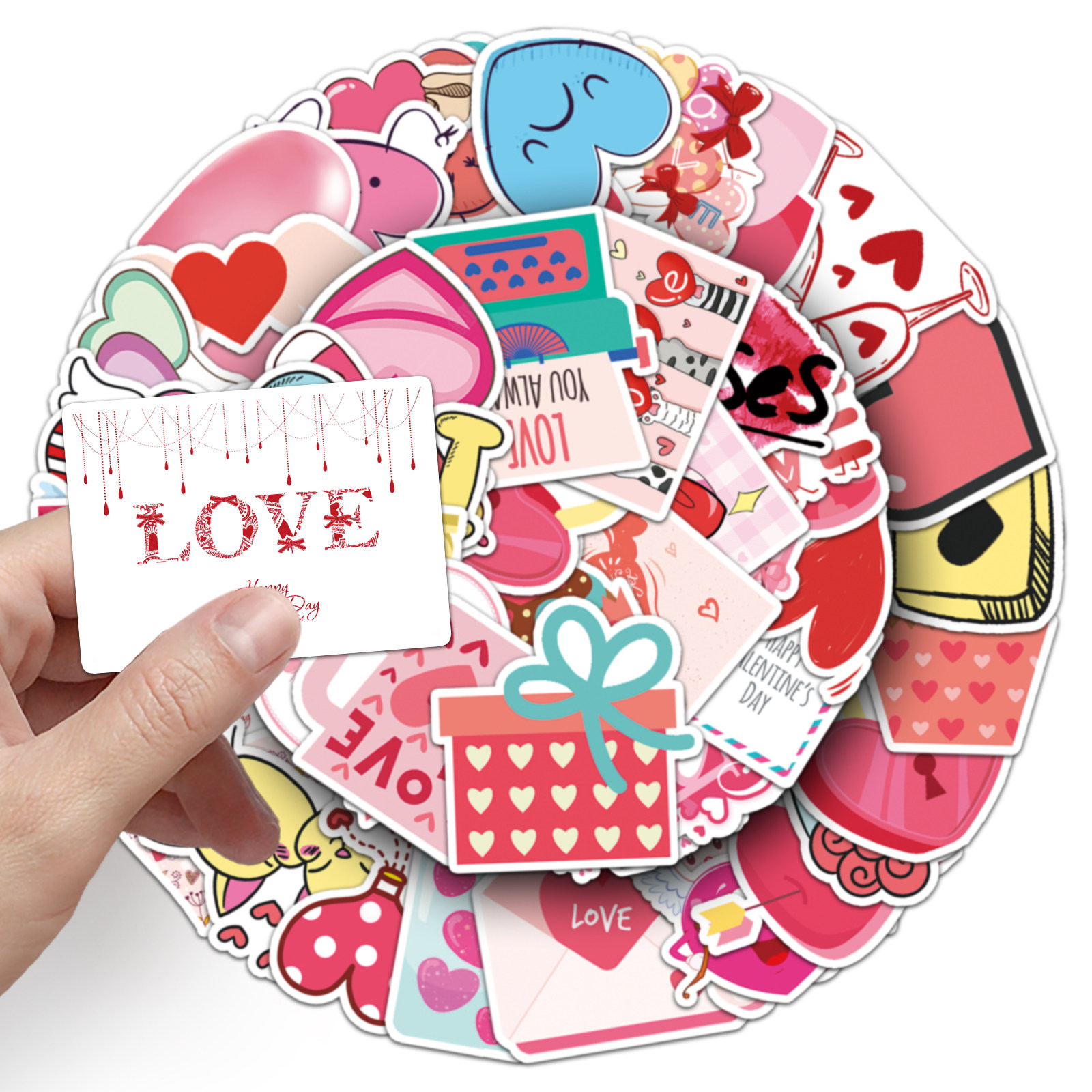 50张ins风情人节Valentine's Day个性DIY装饰贴纸行李箱汽车贴纸