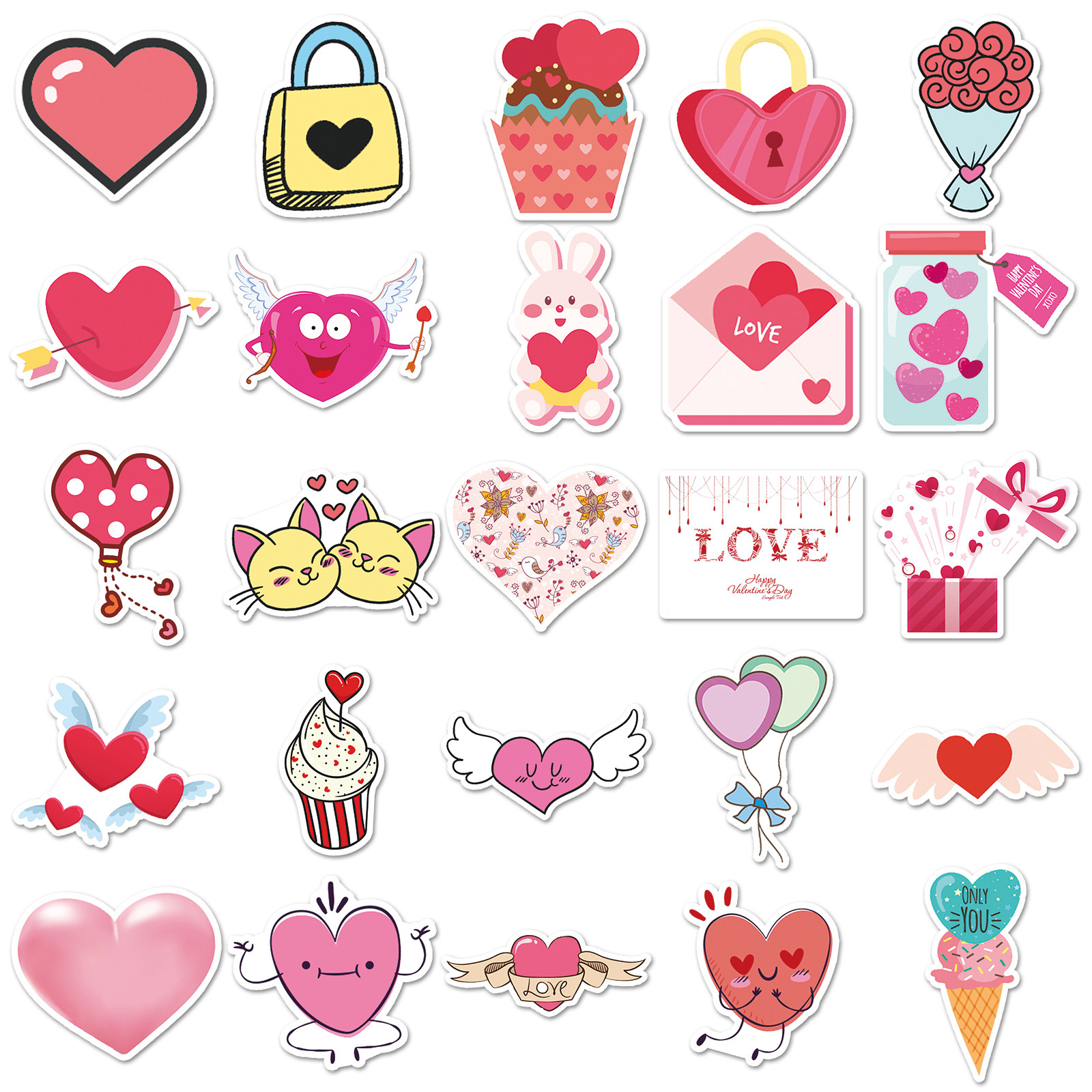 50张ins风情人节Valentine's Day个性DIY装饰贴纸行李箱汽车贴纸