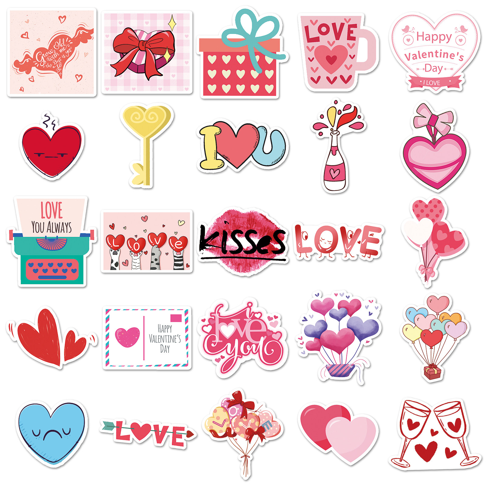 50张ins风情人节Valentine's Day个性DIY装饰贴纸行李箱汽车贴纸