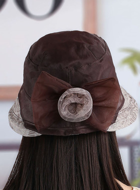 盆帽逛街田园女夏季花朵