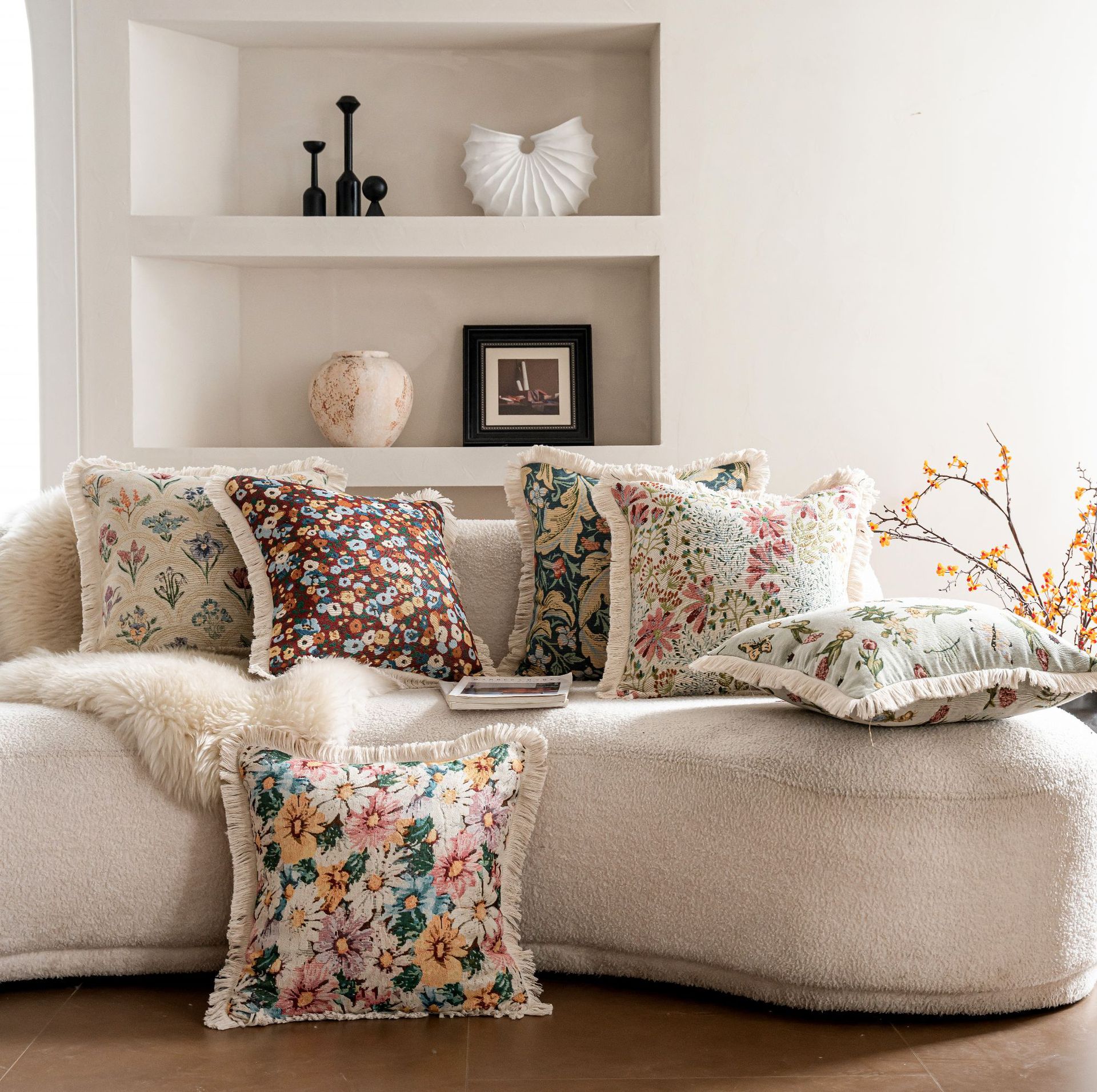 American country retro style cotton and linen pillow cushion