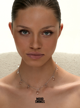 情绪波动925银水晶球锁骨链