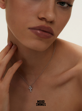 MS情绪波动925银钻十字架项链