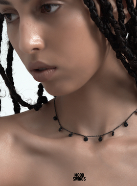 CHOKER黑金小众气质满钻锁骨项链