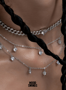 CHOKER双层超闪锆石仙女锁骨项链