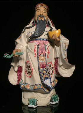 石湾公仔陶瓷新居乔迁福禄寿三星