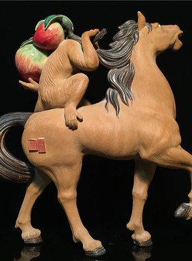 石湾公仔生肖家居客厅乔迁陶瓷马