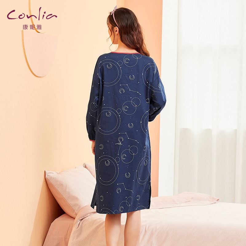 康妮雅睡裙纯棉春秋新款甜美连衣裙 康妮雅睡裙