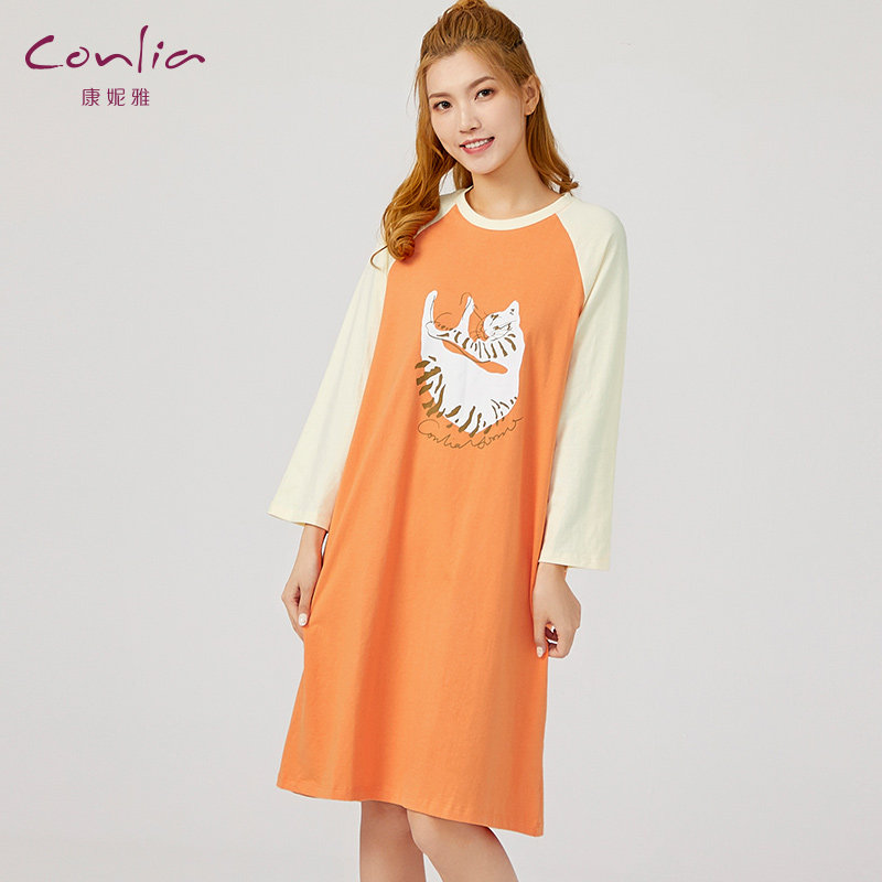 康妮雅睡裙纯棉春秋季新款连衣裙 康妮雅睡裙